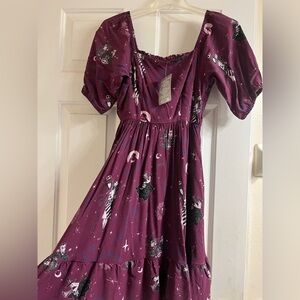 Disney Nightmare before Christmas Illustrated Puff-Sleeve Dress